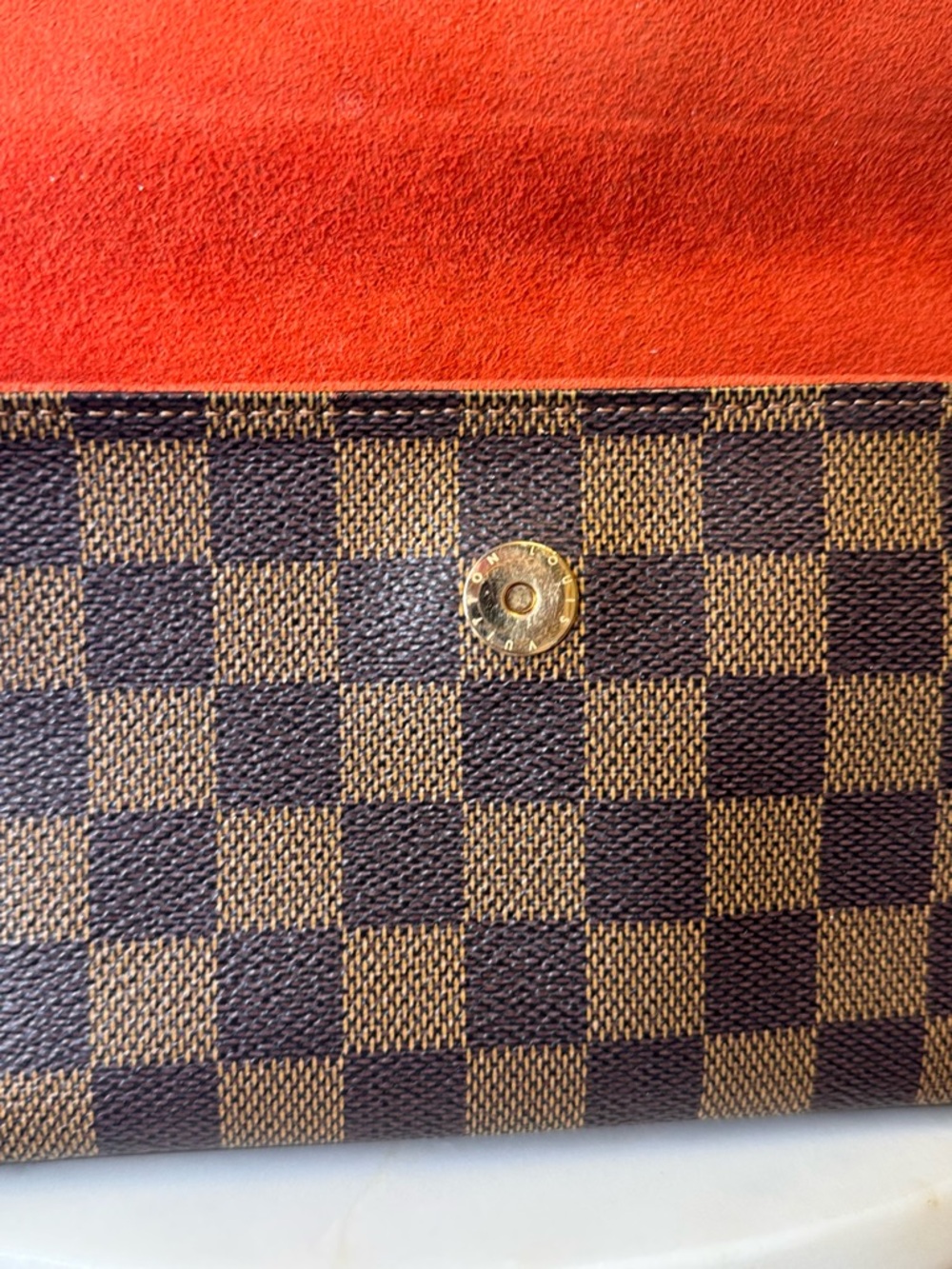 Louis Vuitton Authentic Damier Shoulder Bag with Red Trim and flap closure EUC - Picture 2 of 12